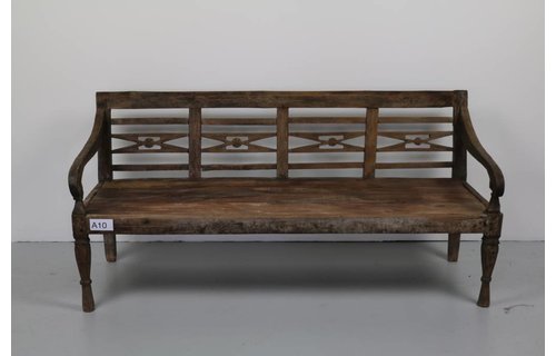 Garden Teak Stationsbank Javaans | Antiek Teak | A10 Garden Teak Stationsbank Javaans | Antiek Teak | A10