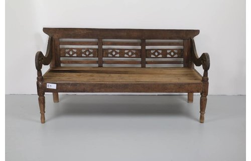 Garden Teak Stationsbank Javaans | Antiek Teak | E1 Garden Teak Stationsbank Javaans | Antiek Teak | E1