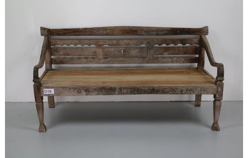 Garden Teak Stationsbank Javaans | Antiek Teak | D18 Garden Teak Stationsbank Javaans | Antiek Teak | D18
