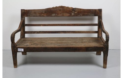 Garden Teak Stationsbank Javaans | Antiek Teak | D15 Garden Teak Stationsbank Javaans | Antiek Teak | D15