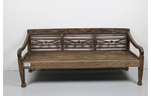 Garden Teak Stationsbank Javaans | Antiek Teak | C10 Garden Teak Stationsbank Javaans | Antiek Teak | C10