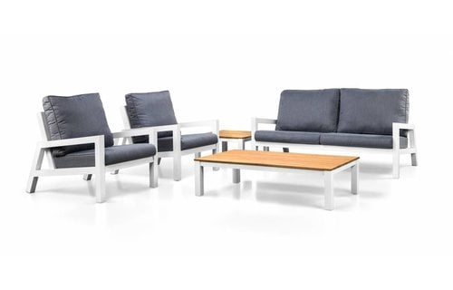SUNS tuinmeubelen Loungeset Lago | Wit | loungebank en 2 stoelen SUNS tuinmeubelen Loungeset Lago | Wit | loungebank en 2 stoelen