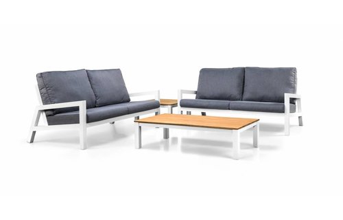 SUNS tuinmeubelen Loungeset Lago | Wit | 2 loungebanken en salon tafel SUNS tuinmeubelen Loungeset Lago | Wit | 2 loungebanken en salon tafel
