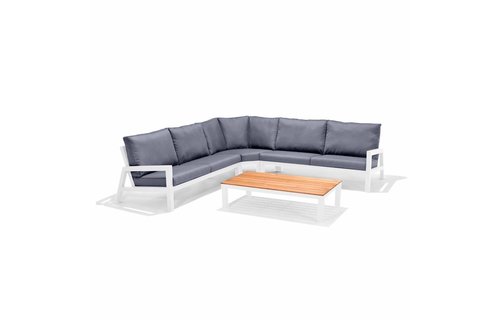 SUNS tuinmeubelen Hoek loungeset Lago | Aluminium wit SUNS tuinmeubelen Hoek loungeset Lago | Aluminium wit