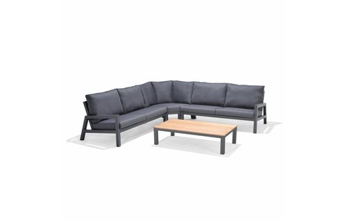 SUNS tuinmeubelen Hoek loungeset Lago | Aluminium donker grijs SUNS tuinmeubelen Hoek loungeset Lago | Aluminium donker grijs