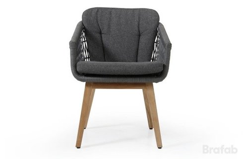 Brafab Tuinstoel Kenton | Wicker | Teak | Kussen Brafab Tuinstoel Kenton | Wicker | Teak | Kussen