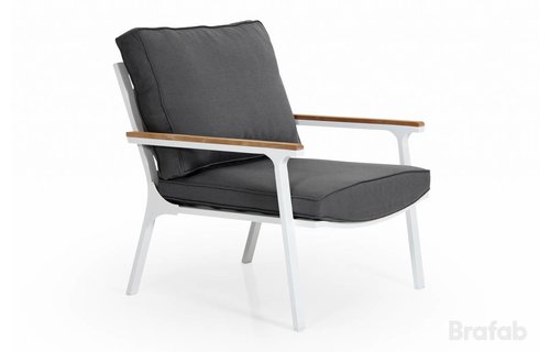 Brafab Loungestoel Olivet | Wit/grijs Brafab Loungestoel Olivet | Wit/grijs