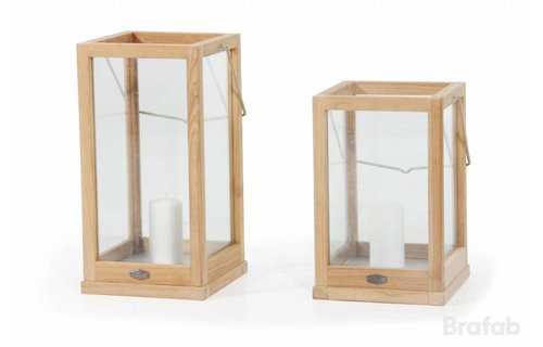 Brafab Lantaarn Kea | Hoog | Teak/Glas Brafab Lantaarn Kea | Hoog | Teak/Glas