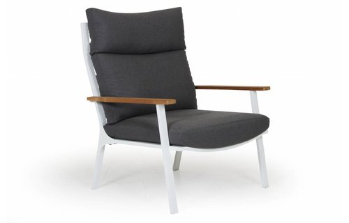 Brafab Loungestoel Olivet | Hoge rug | Wit/grijs Brafab Loungestoel Olivet | Hoge rug | Wit/grijs