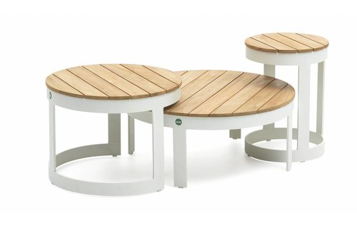 SUNS tuinmeubelen Cameron bijzettafel set | Wit | 3 stuks SUNS tuinmeubelen Cameron bijzettafel set | Wit | 3 stuks