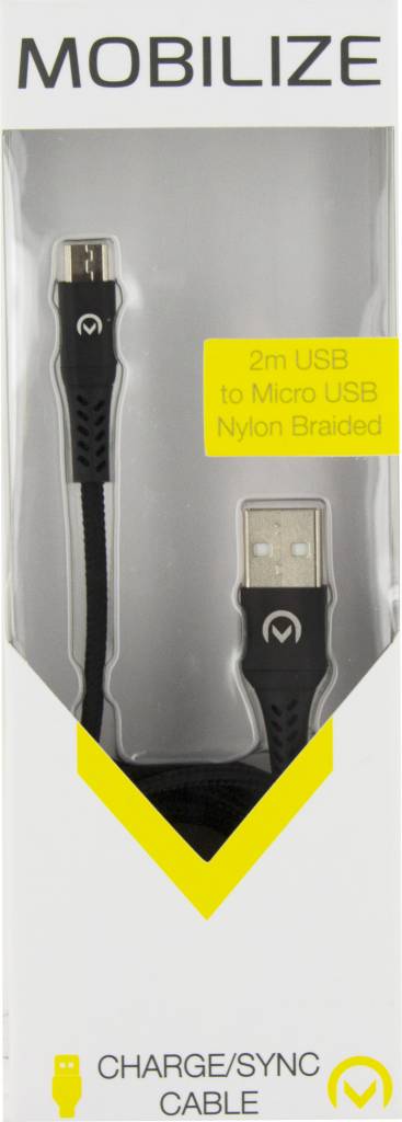 Mobilize Nylon Braided Charge/Sync Cable Micro USB Lengte: 2 meter