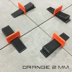 Tegel Levelling clips 2 mm. LEVLR. Orange