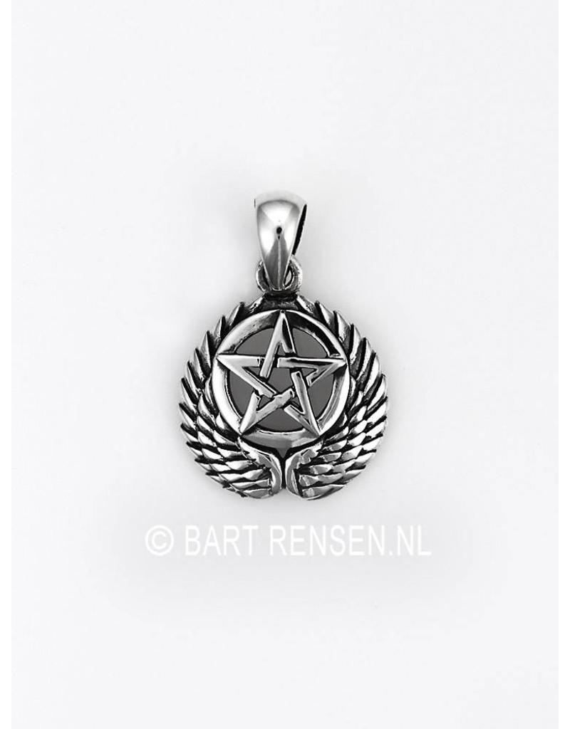 Silver Pentagram Pendant From Winged Pentagram Pendant Sterling Silver