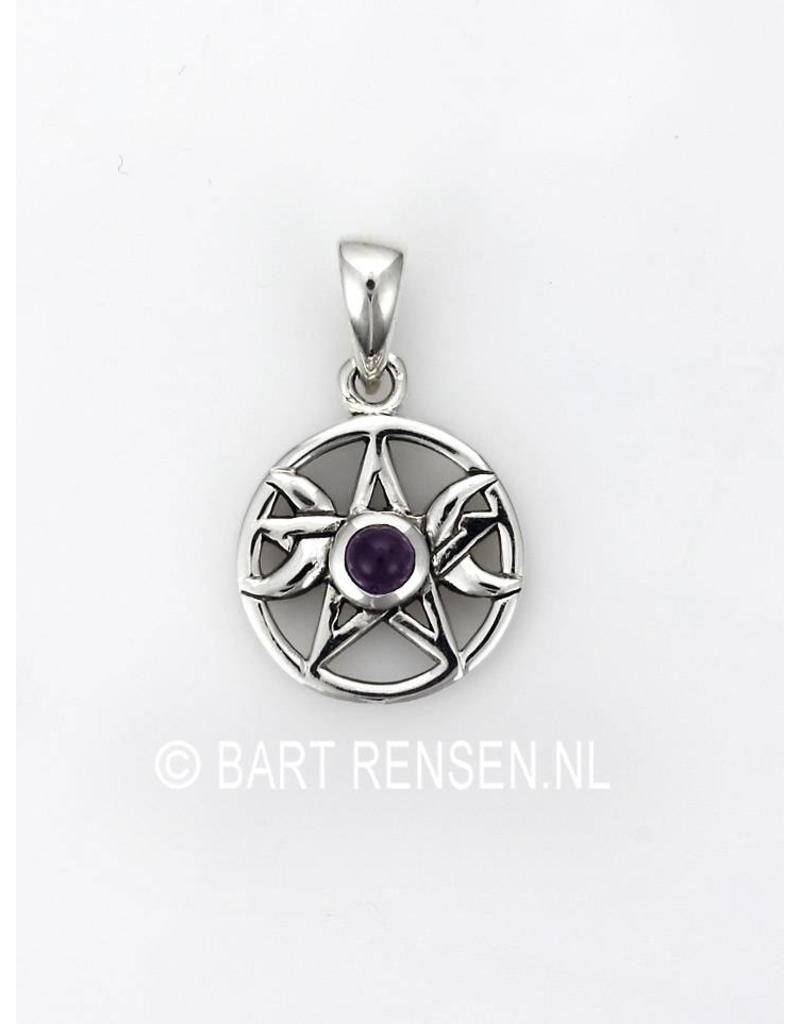 Silver Pentagram Pendant From Pentagram Moon Pendant Sterling Silver
