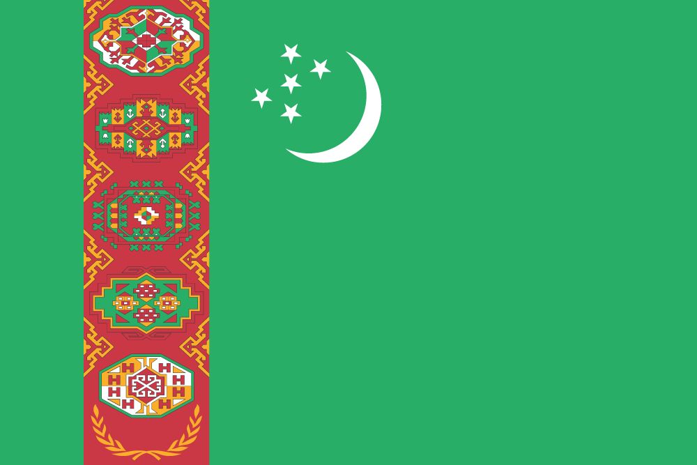 Flag of Turkmenistan image and meaning Turkmenistan flag - country flags