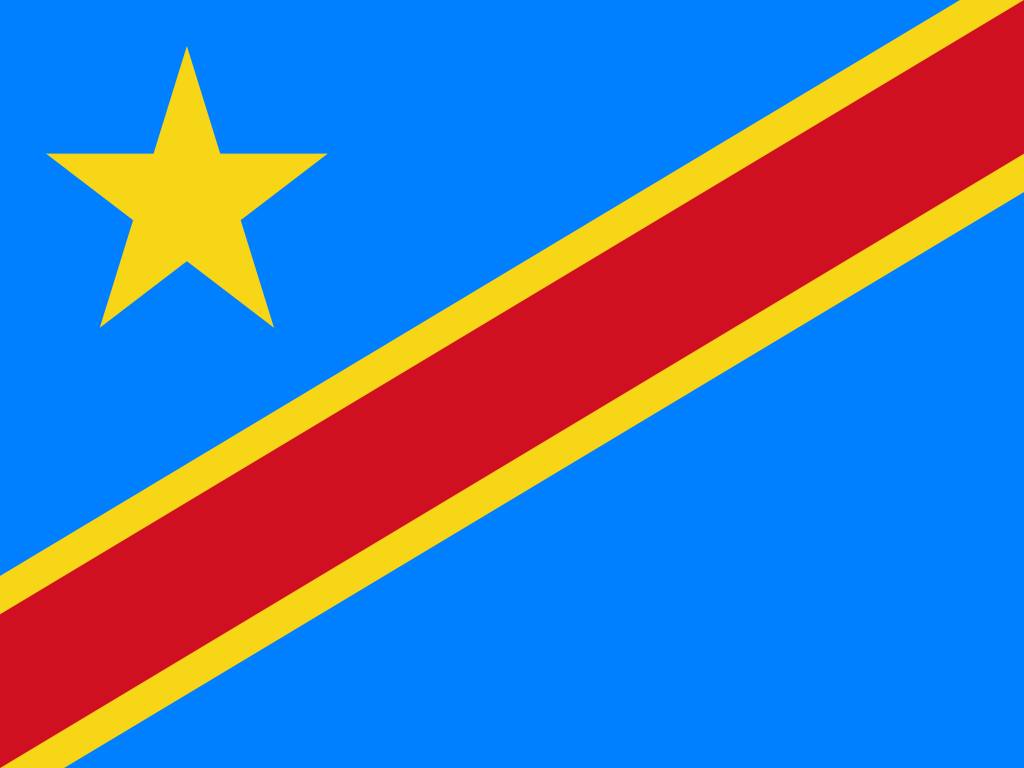 Drapeau de la République du Congo-Kinshasa à colorier ...