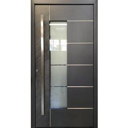 Aluminium Haustür 5332 BFD beidseitig flügelüberdeckend, mit Naturstein