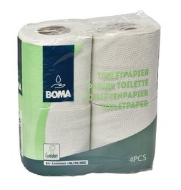 Papier toilette traditionnel - tissu recyclé - 2 plis - 200 coupons - gaufré - BLANC - 4 rouleaux