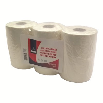 Essuie-tout / multirol - tissu pur - 2 plis - 280 coupons - gaufré - BLANC - par 3 rouleaux