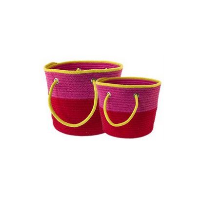 Global Affairs Touw opbergmanden (combi groot en klein) Fuchsia, rood en geel