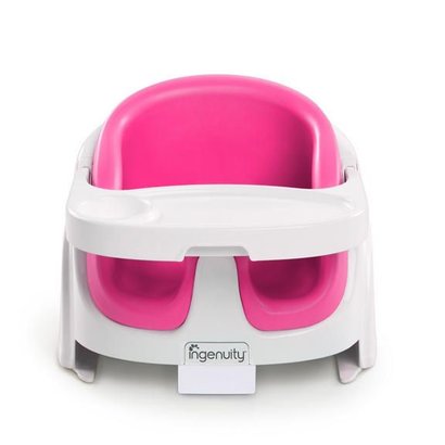Ingenuity Baby Base 2 in 1 meegroei babystoel en stoelverhoger roze