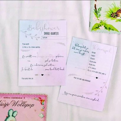 Babyshower invulkaartjes (10 stuks)