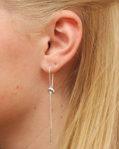 Trendy Pull Through Earrings Silver Lavi Collection Lavi Pull Through Earrings Silver