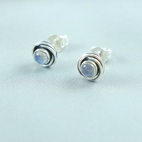 Moonstone Ear Studs Lavi Collection Lavi Sterling Silver Moonstone Ear Studs