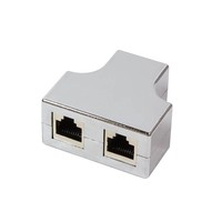 Cat5e T-adapter 1 x RJ45 naar 2 x RJ45