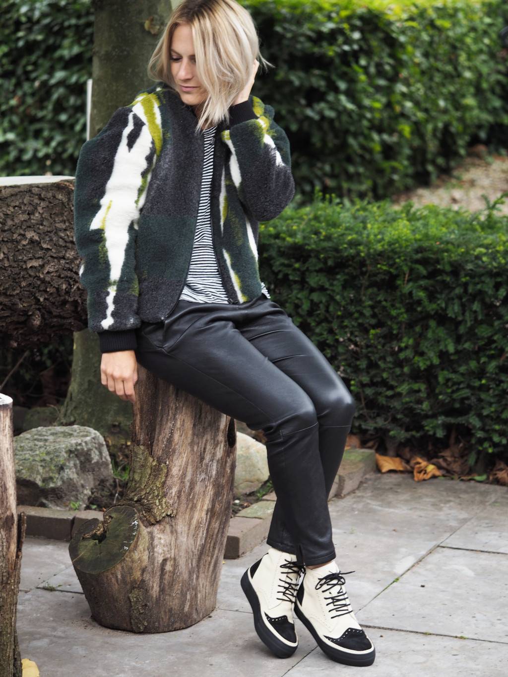 Leather jogger pants