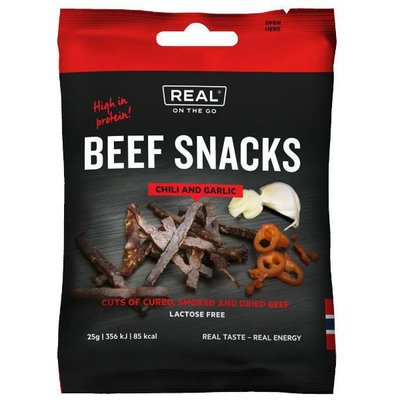 Real Turmat Beef Snacks Chili and Garlic