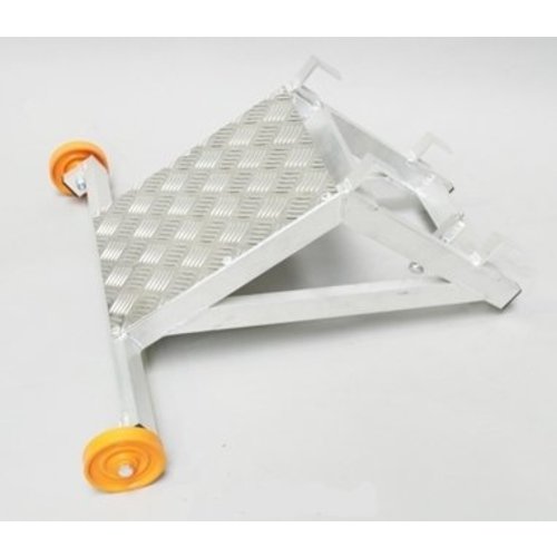 Ladderafhouder Alu met schuine hoek en traanplaat Ladderafhouder Alu met schuine hoek en traanplaat