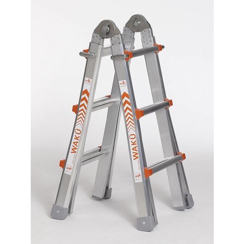 Waku 4x3 telescopische vouwladder Waku 4x3 telescopische vouwladder
