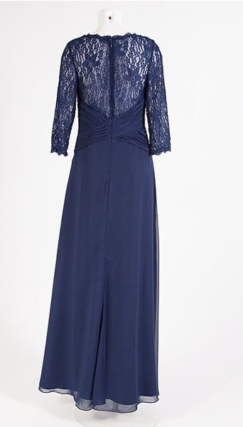 Magic Nights Navy blauwe galajurk met mouw