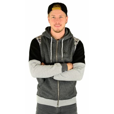 Hype Chrome Panel Zip Hoodie Grey