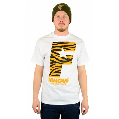 Famous Stars and Straps Wildside F Flat T-Shirt White/Orange/Black