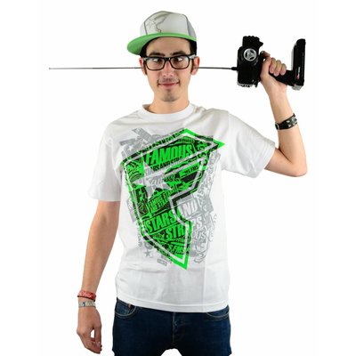Famous Stars and Straps Stone Pop T-Shirt White/Lime