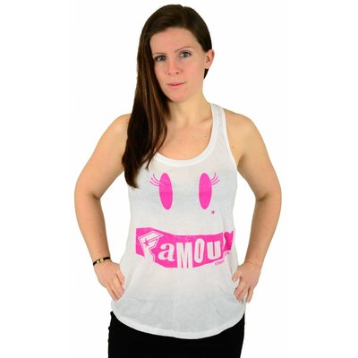 Famous Stars and Straps Smiles Racerback Tank White