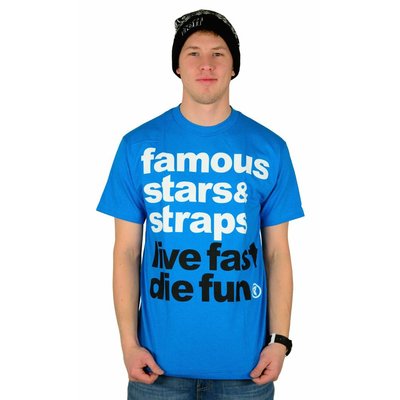 Famous Stars and Straps Simple T-Shirt Turquoise/White/Black