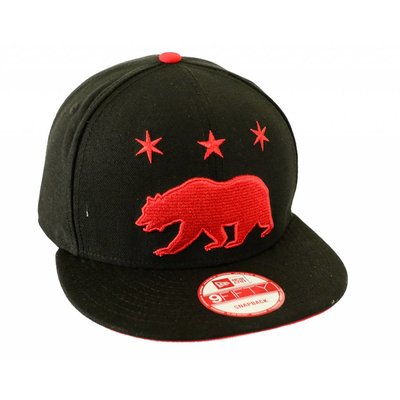 Famous Stars and Straps Grizzly Star Snapback Cap Cardinal/Black