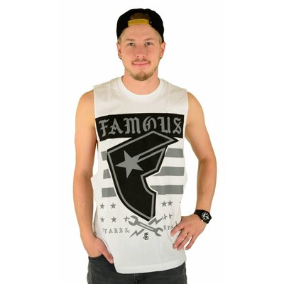 Famous Stars and Straps Twitch Stars and Bars Tank Top White
