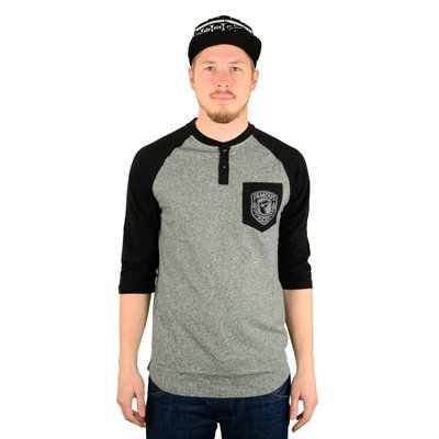 Famous Stars and Straps Patch Raglan Charcoal Salaltnpepper/Black