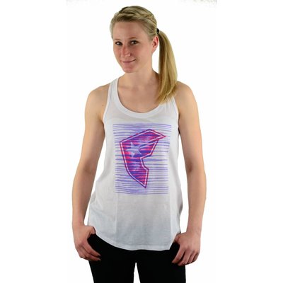 Famous Stars and Straps Line Pops Cosmo Tank White