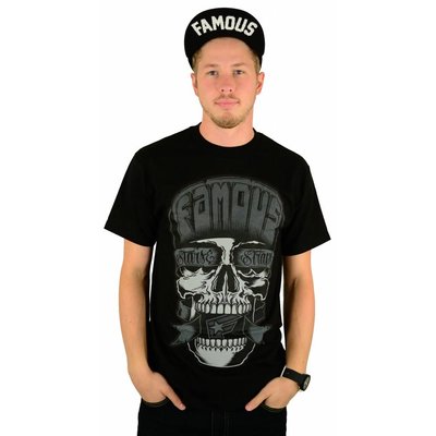 Famous Stars and Straps Flipped Skull T-Shirt Black