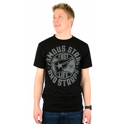 Famous Stars and Straps Bad News Crew Premium T-Shirt Black/Grey