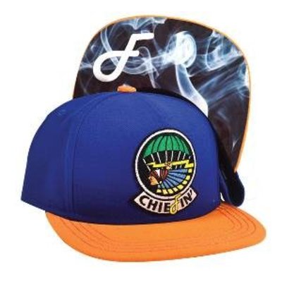 Flat Fitty Chiefin Snapback Cap Navy/Orange
