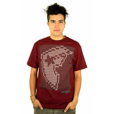 Famous Stars and Straps Data Boh T-Shirt Burgundy/Grey/White