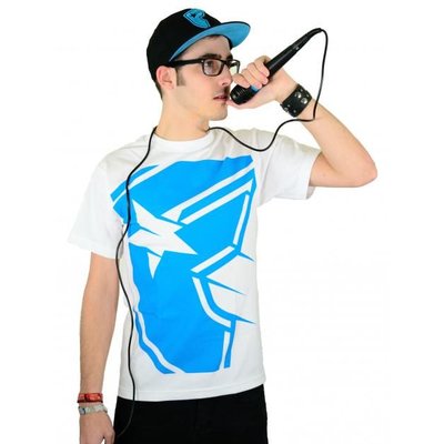 Famous Stars and Straps Shadow Boh T-Shirt White/Cyan
