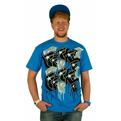 Famous Stars and Straps Multiply T-Shirt Turquoise/Grey/Black
