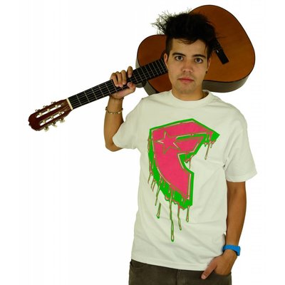 Famous Stars and Straps Drips Boh T-Shirt White/Pink/Lime